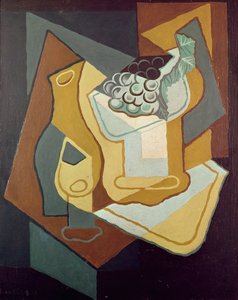 बोतल, ग्लास और फल डिश, 1921